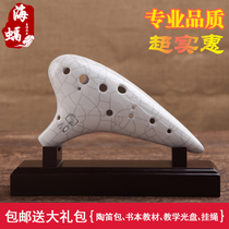 Beginner 12-hole Alto C- tone White crack Ocarina twelve-hole AC major students Tao Xun playing musical instruments