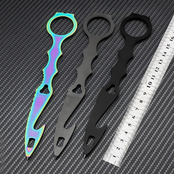 Outdoor tool hook outdoor survival vehicle broken window self-defense camping lifesaving small straight knife with self-defense practice claws