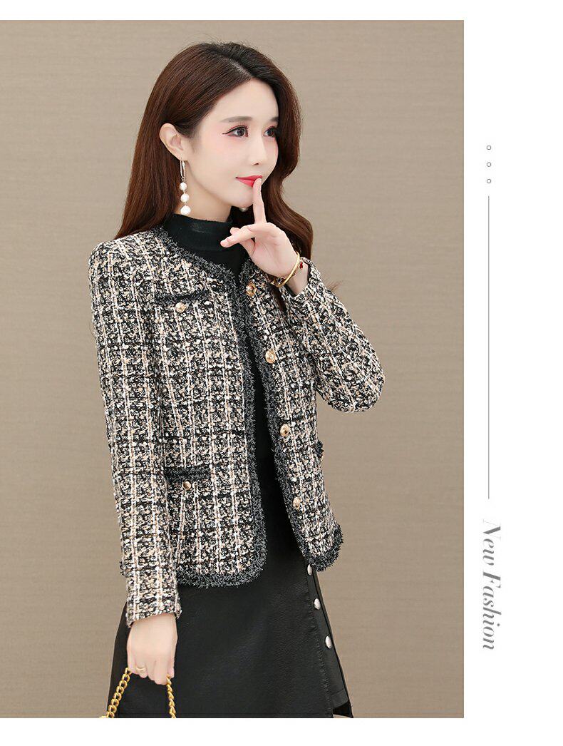 The thousand-bird checkered coat is a versatile and popular autumn outfit for women. It's a new Korean-style fashionable and elegant short top for petite women in 2020 pic 18
