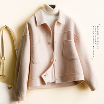 Spring 2020 double-sided cashmere coat womens short Hepburn style small man high-end wool woolen woolen coat