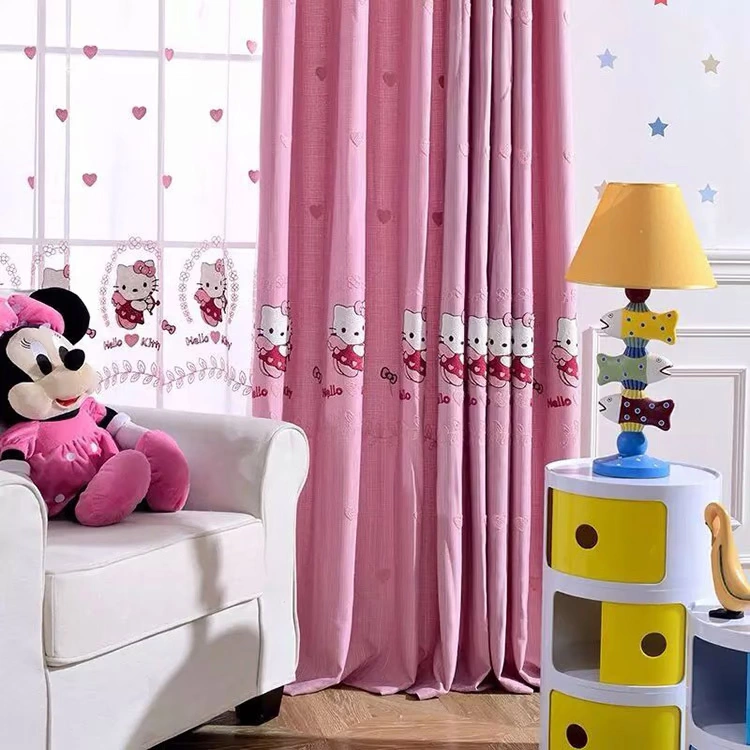 Trẻ em màu hồng rèm hoạt hình hello kitty Hello Kitty cô gái công chúa phòng bay cửa sổ phòng ngủ tùy chỉnh đã hoàn thành - Phụ kiện rèm cửa