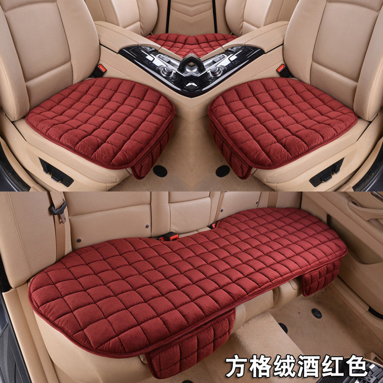 Wholesale car cushion winter short plush small waist three-piece warm single piece Winter back seat cushion