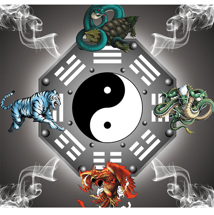 如意家 青龍白虎朱雀玄武畫像掛畫道教四大圣獸神獸客廳風水供奉鎮宅卷軸 Yahoo奇摩拍賣