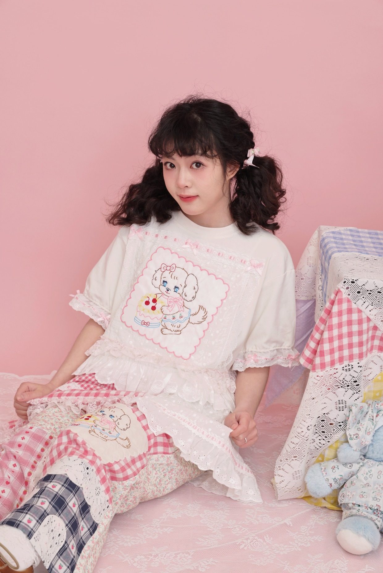 12%OFF】スウィートドール 手作りリメイク ドール刺繍半袖Tシャツ