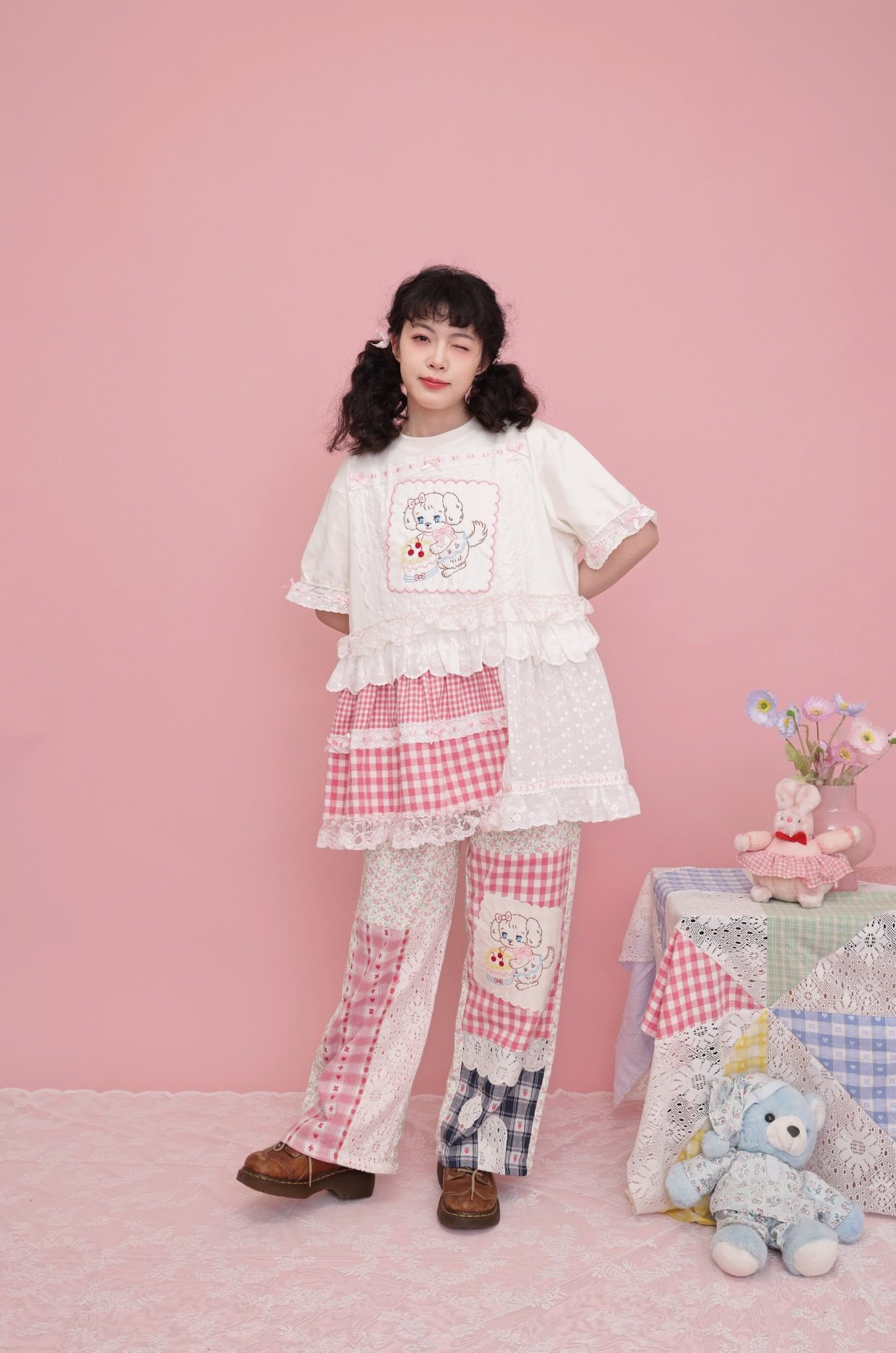 15%OFF】スウィートドール 手作りリメイク ドール刺繍半袖Tシャツ