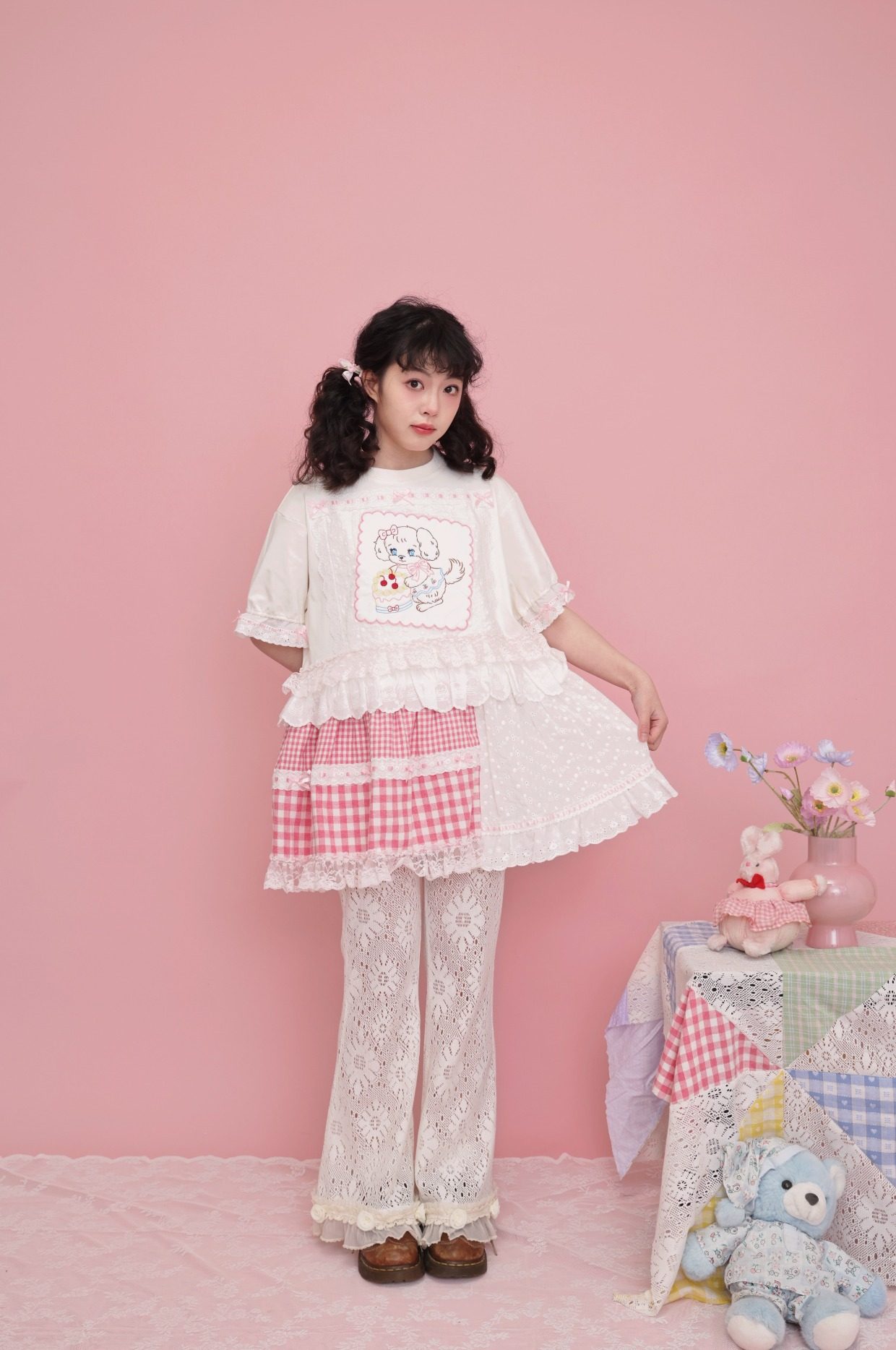 12%OFF】スウィートドール 手作りリメイク ドール刺繍半袖Tシャツ