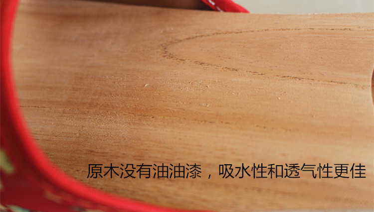 Sườn mùa hè với dép gỗ đỏ nữ dép lê gỗ rắn dày từ phong cách Nhật Bản không có bè sơn sandal nữ đi học