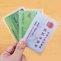 Thẻ Case Card Set Card Set Set Trong suốt Rice Card Da Work Thẻ nhân viên Da tùy chỉnh Hard Belt Belt Cover Scrub ví nữ mini cute