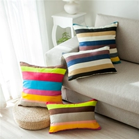 Vải cotton sọc gối sofa lưng xe đệm văn phòng eo vuông gối lõi giường tựa lưng gối tựa lưng hình thú