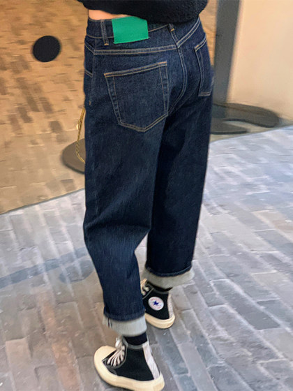 大码牛仔裤女2025新款胖妹妹宽松显瘦直筒老爹哈伦裤梨形身材裤子