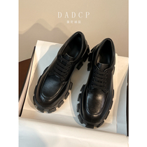 Spring and Autumn 2021 new big cousin with thick bottom cake single shoes womens shoes patent leather British style black small leather shoes