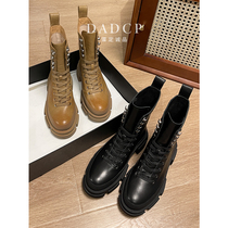 (Egg Dingcheng) British style thick-bottom Martin boots womens autumn and winter single boots leather thin womens short boots
