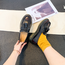 Le Fu shoes female British college style small leather shoes muffin thick bottom retro tassel single shoes womens coupons reduced 50 yuan ③