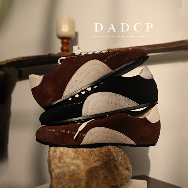 Dadcp Egg Quality·Australian Cow Suede Soft Bowling-Inspired Height-Increasing American Retro German Training Shoes for Women Dadcp Egg Quality·Australian Cow Suede Soft Bowling-Inspired Height-Increasing American Retro German Training Shoes for Women