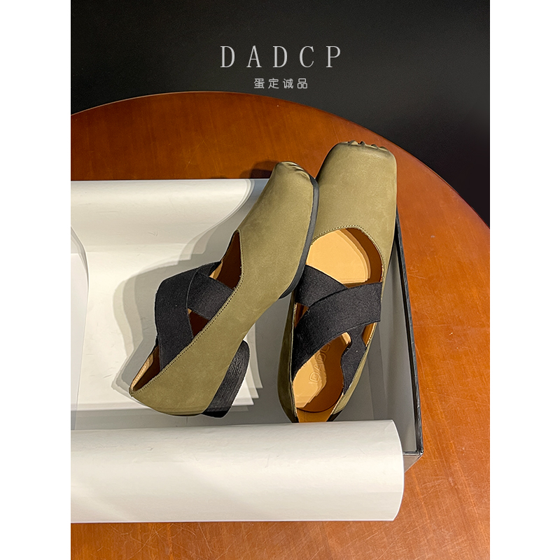 (Egg Ding Chengpin) high version of ballet shoes retro square head Mary Jane strap single shoes women's shoes