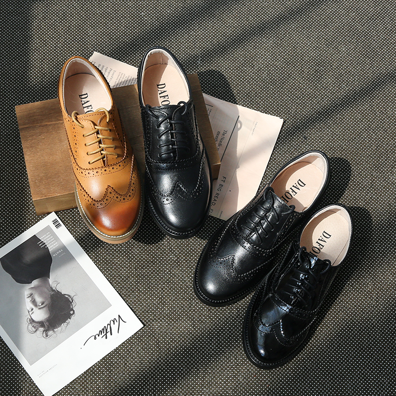 Shoes Women's shoes 2020 new spring English style women's shoes small leather shoes leather lace Oxford shoes retro single shoes women