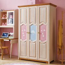 Nordic all solid wood childrens wardrobe two door wardrobe large wardrobe simple wardrobe assembly combo wardrobe