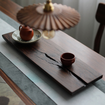 Whole log ebony tea tray solid wood creative natural simple household dry bubble small tea table rectangular