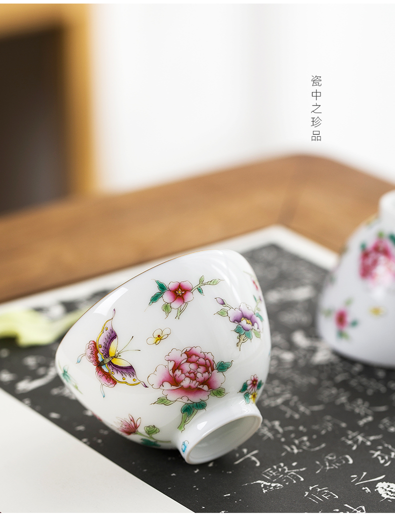 The New pastel hand - made recent masters cup sample tea cup kung fu jingdezhen checking tea cups