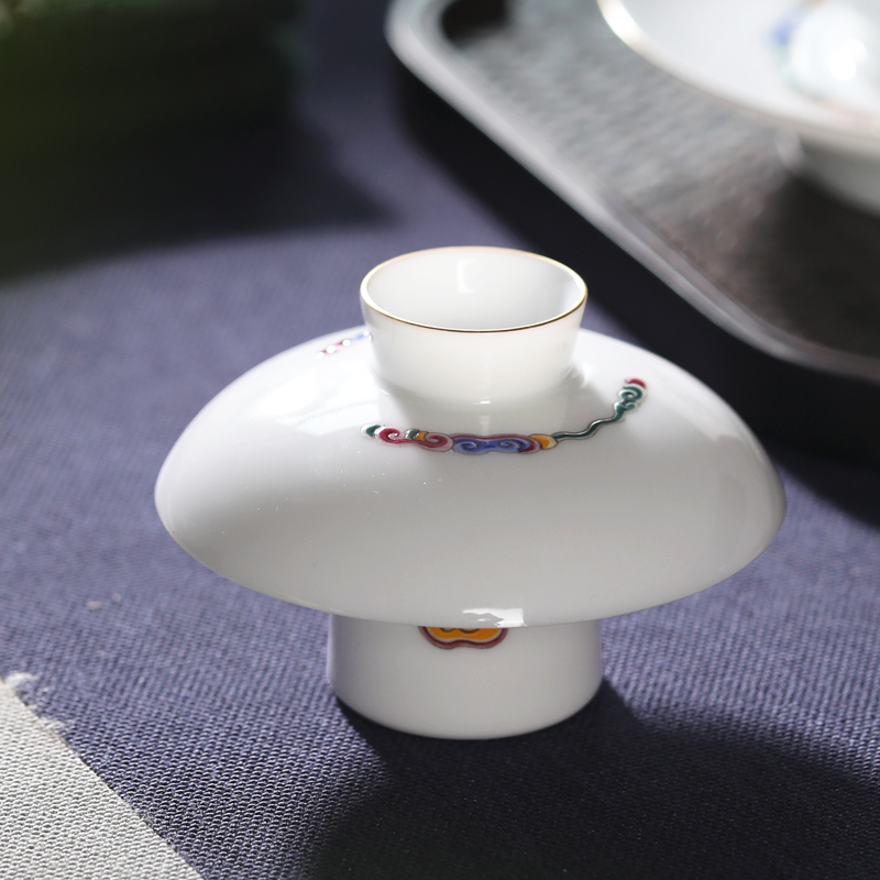 Xiangyun covered place jingdezhen ceramic cover supporting checking tea colored enamel hand - made with tea accessories