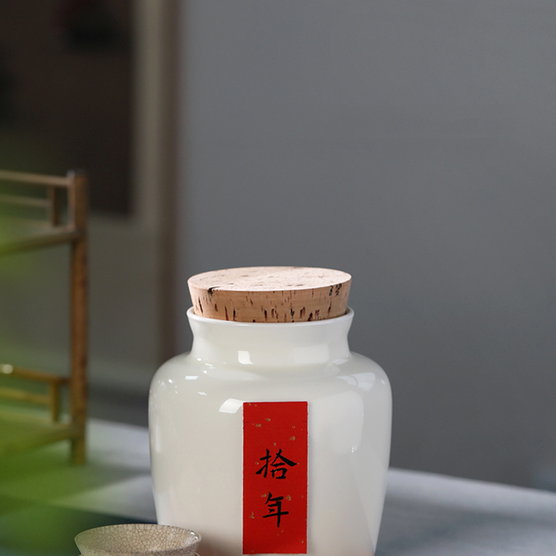 Rations of required large tea caddy fixings half jins light seal POTS jingdezhen high temperature ceramic seal pot