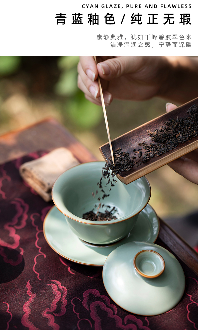 Mountain sound your up only three tureen jingdezhen ceramic tureen single piece can raise kung fu tea tureen single open