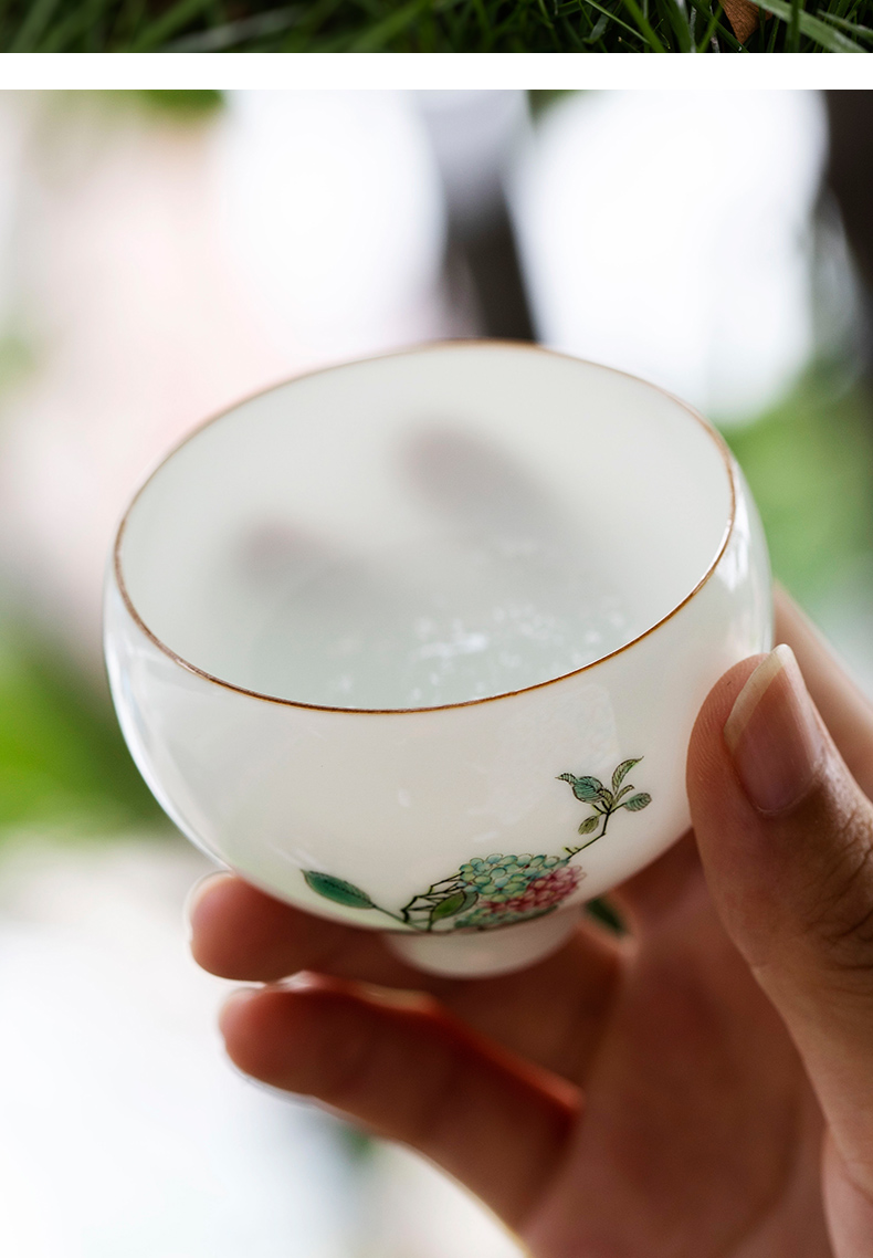 Mountain sound blessing, corning mercifully cup of jingdezhen pure manual painting sample tea cup pottery master kung fu tea cup
