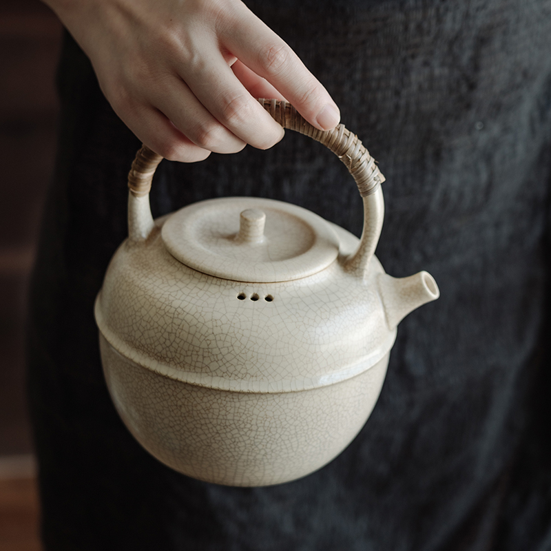 TaoMingTang plant ash pot boiling kettle round bead waist line girder capacity of 800 ml to send the old white tea 】 【