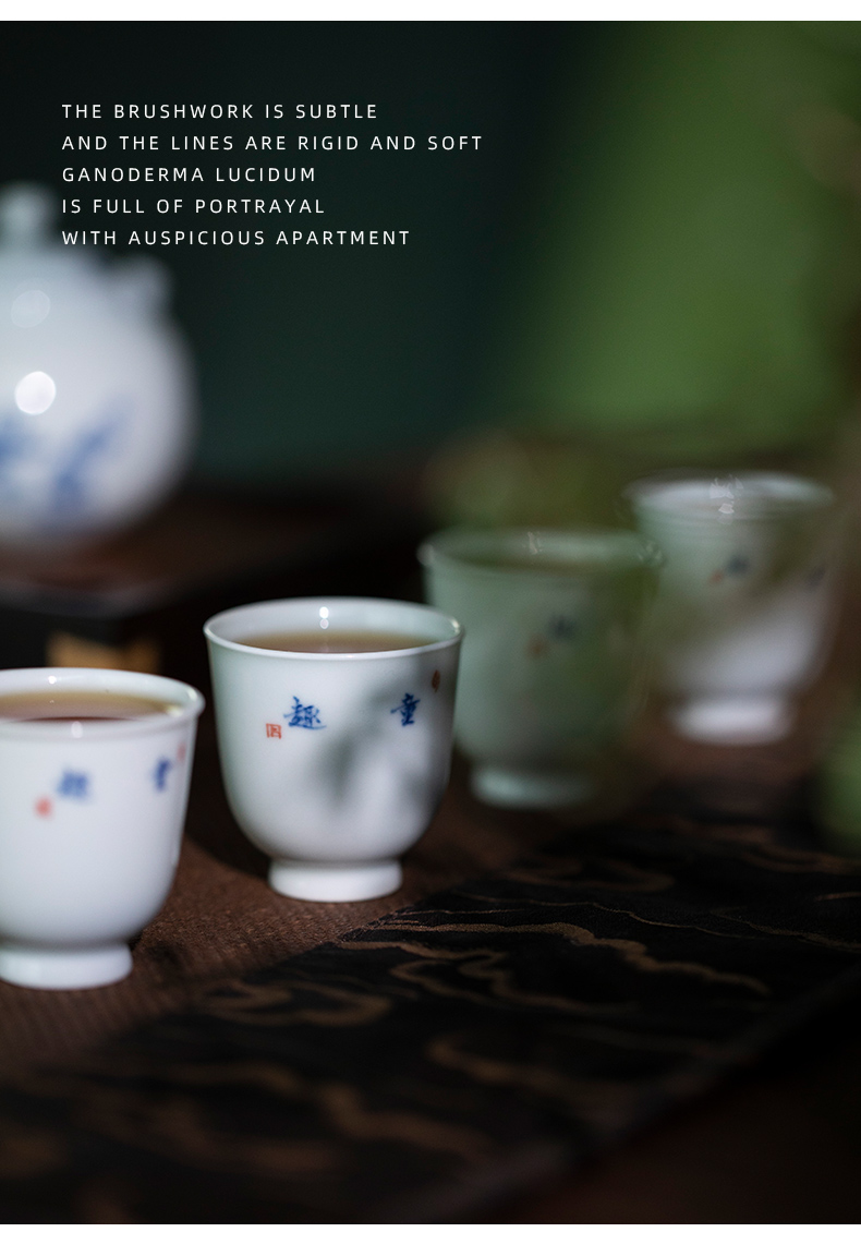 Mountain sound jingdezhen pure manual hand - made antique blue - and - white tong qu cup 50 ml sample tea cup high - end master cup single CPU