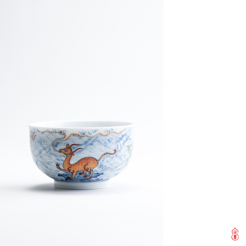 Qin Qiuyan the teacher bucket color is dark water benevolent grain single cup of jingdezhen ceramics by hand kung fu tea cups