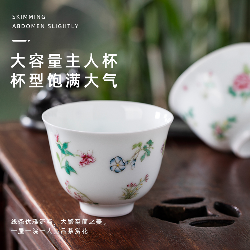 Sheng xiang & middot; Master cup jingdezhen pure manual painting a single kung fu tea cups large - sized ceramic tea set
