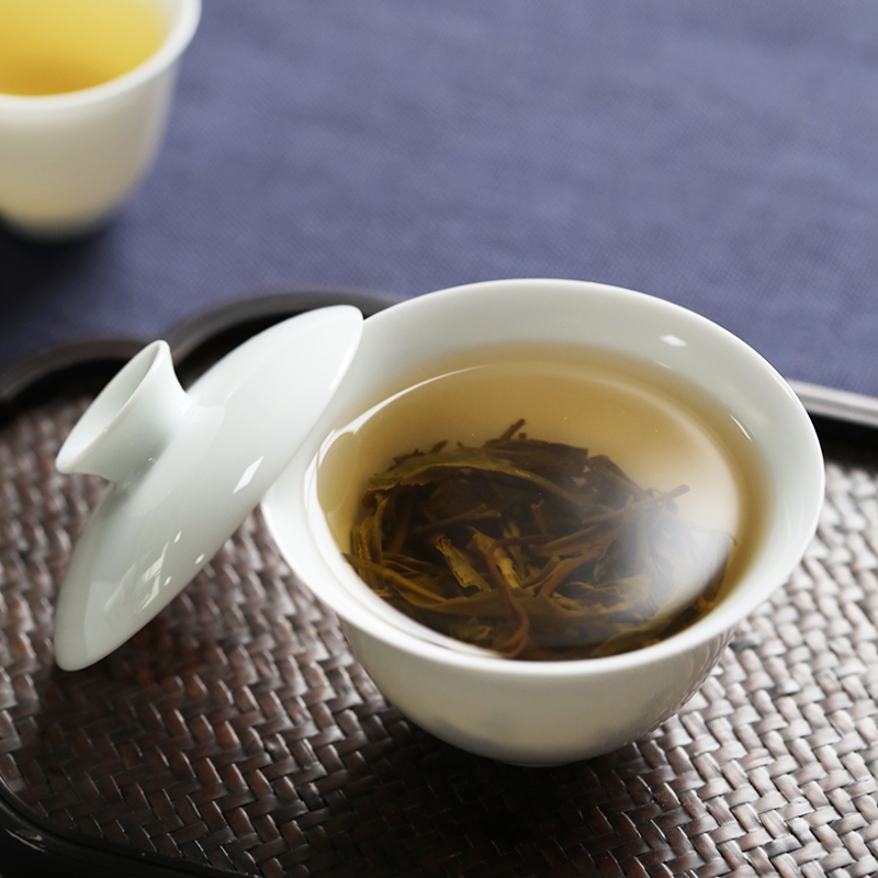 Mountain sound only three tureen tea cups of jingdezhen porcelain manual thin foetus ceramic kung fu tea bowl of small no riding