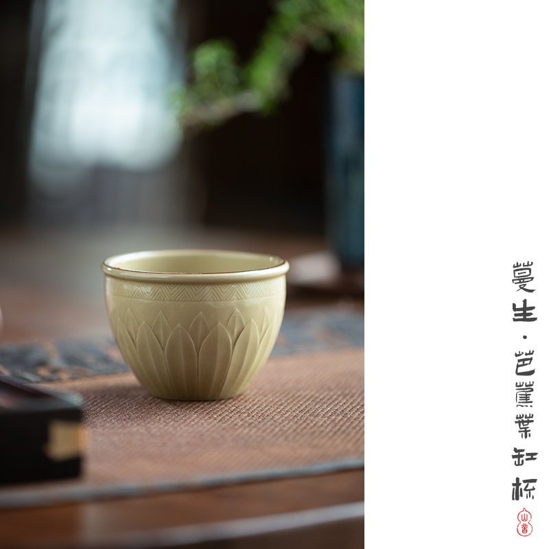 Jingdezhen up cylinder cup pure manual master cup single cup top ceramic cups kung fu tea sample tea cup