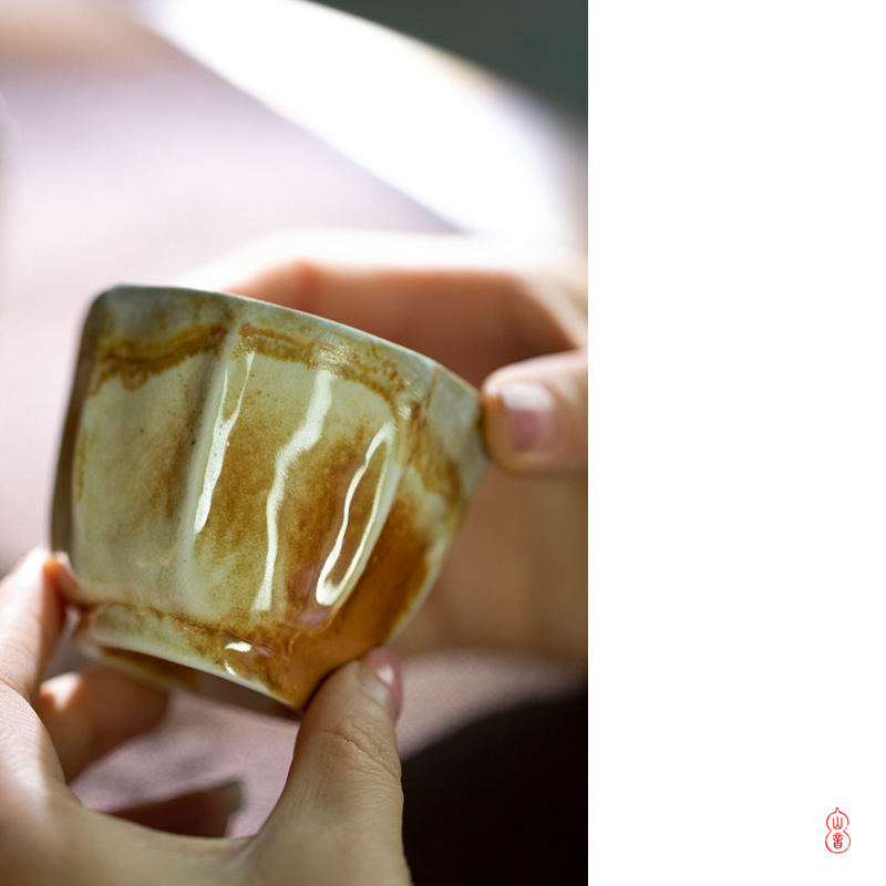 Jingdezhen firewood irregular bare hand molded cup natural dust'm pure manual master cup single CPU