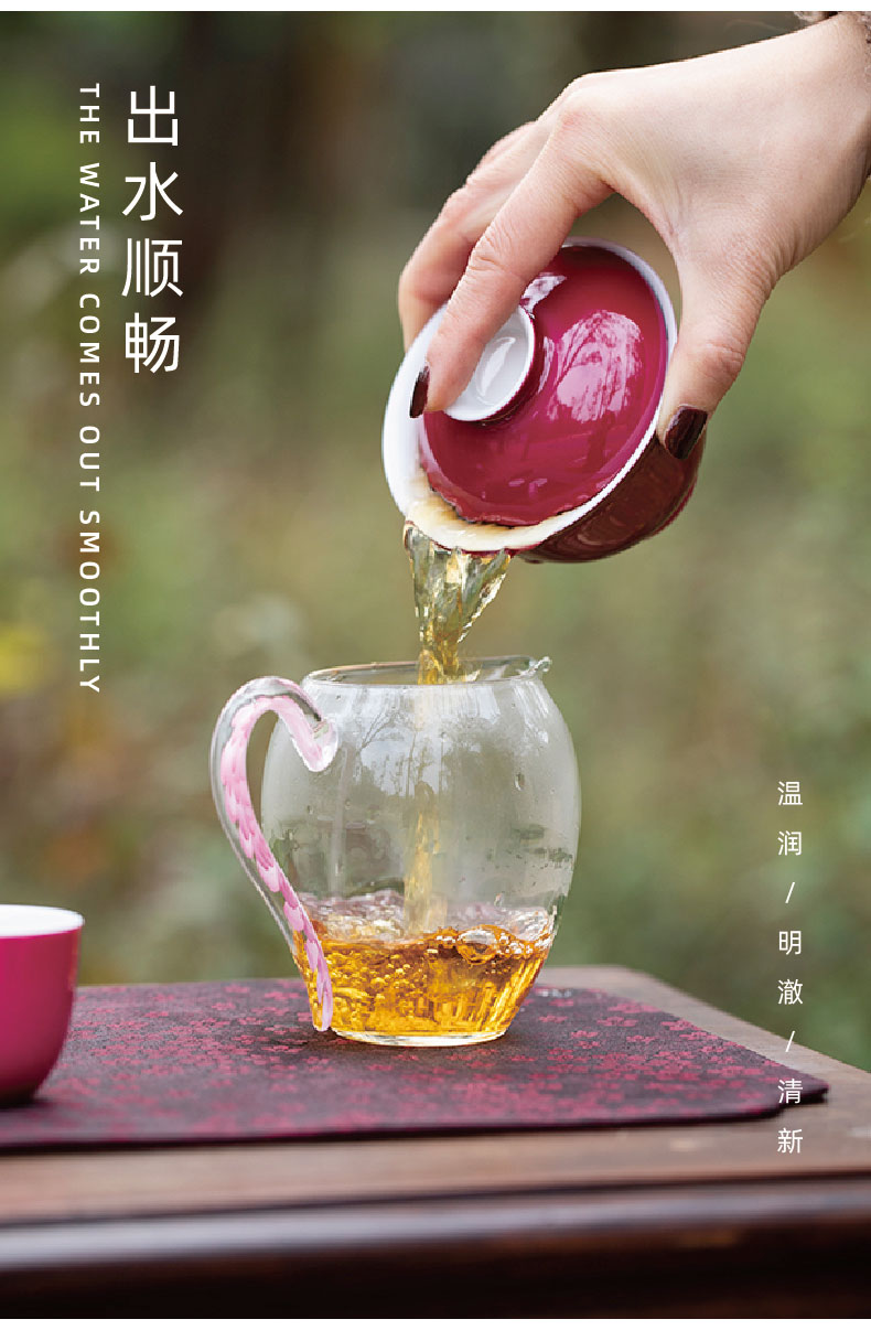Mountain sound manual thin foetus rouge glaze two tureen jingdezhen ceramic cups kung fu tea set carmine red bowl