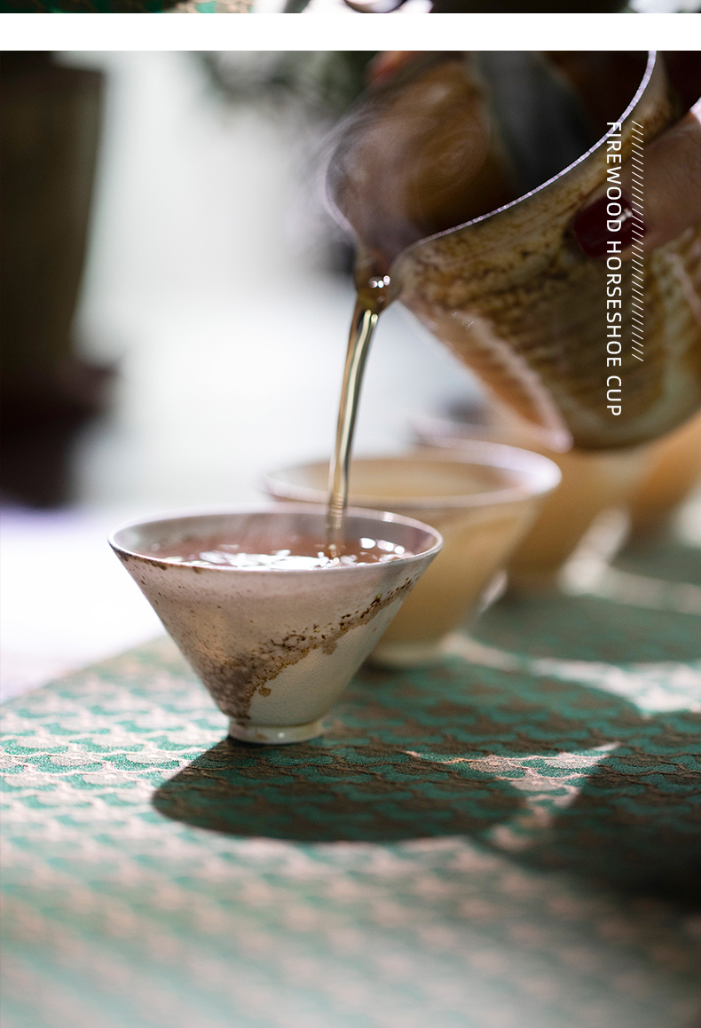 Firewood mountain contributor perfectly playable cup jingdezhen natural dust to make a fire unglazed ceramic masters cup cup by hand