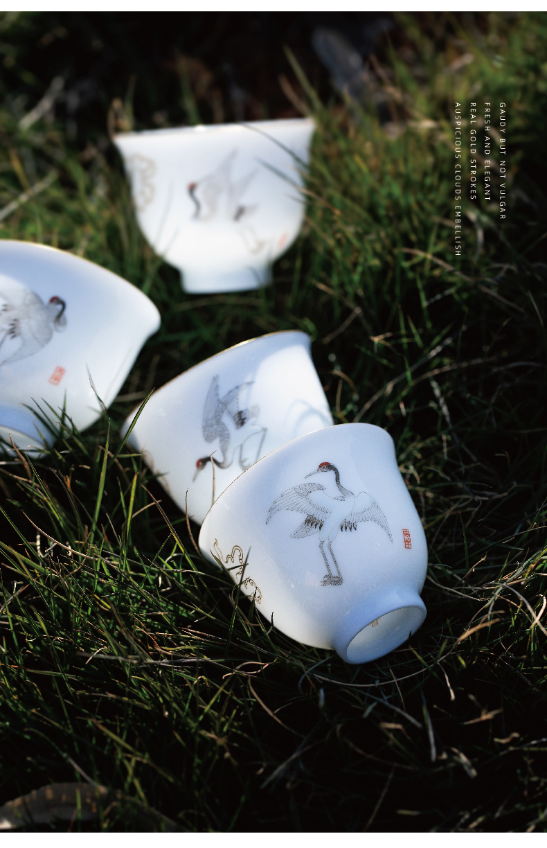 The Master cup sample tea cup hand - made James t. c. na was published pure manual thin body white porcelain tea sets kung fu tea into a cup