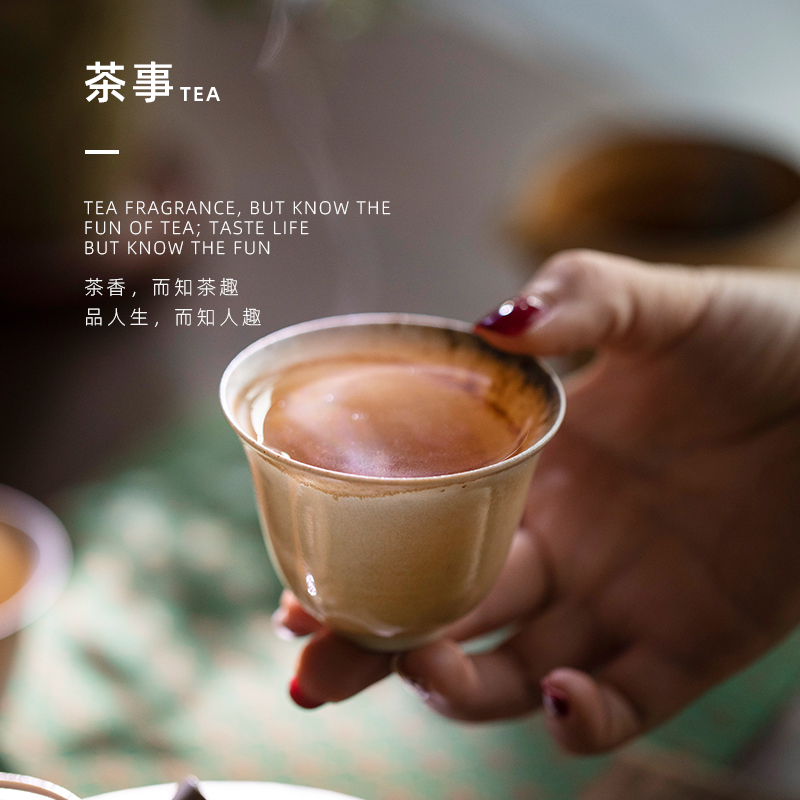Jingdezhen pure manual firewood master cup ceramic kung fu tea set sample tea cup single CPU