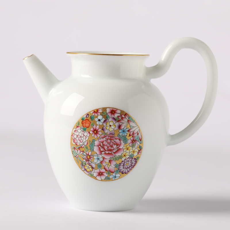 Mountain sound jindi m letters flowers colored enamel hand - made fair and a cup of tea cup points large jingdezhen ceramic tea set