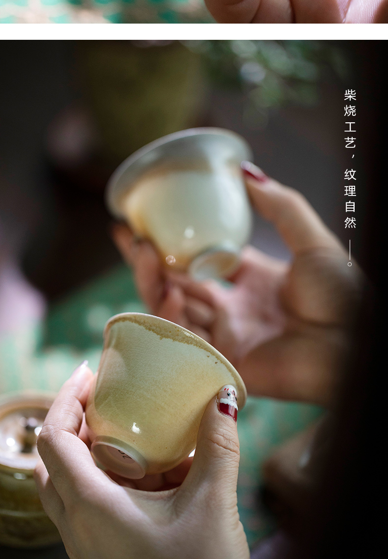 Jingdezhen pure manual firewood master cup ceramic kung fu tea set sample tea cup single CPU