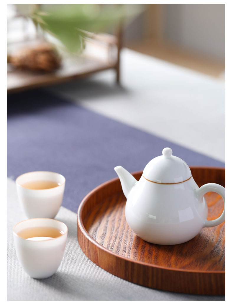 Sweet white glaze single pot teapot jingdezhen ceramic ball hole, kung fu tea set white porcelain pot of tea is little teapot level