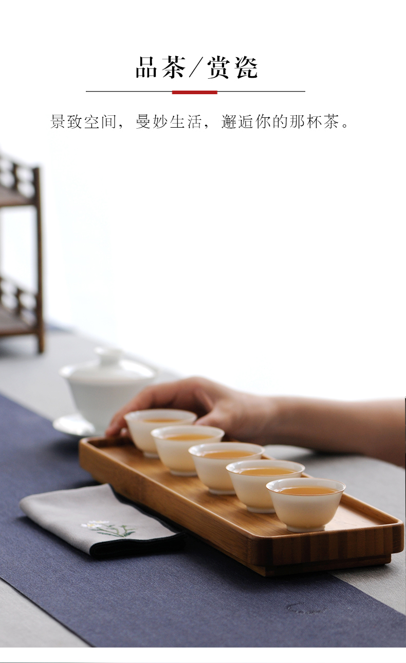 Sweet white glaze thin foetus kung fu tea sample tea cup individual cup noggin suit of jingdezhen ceramic tea set by hand