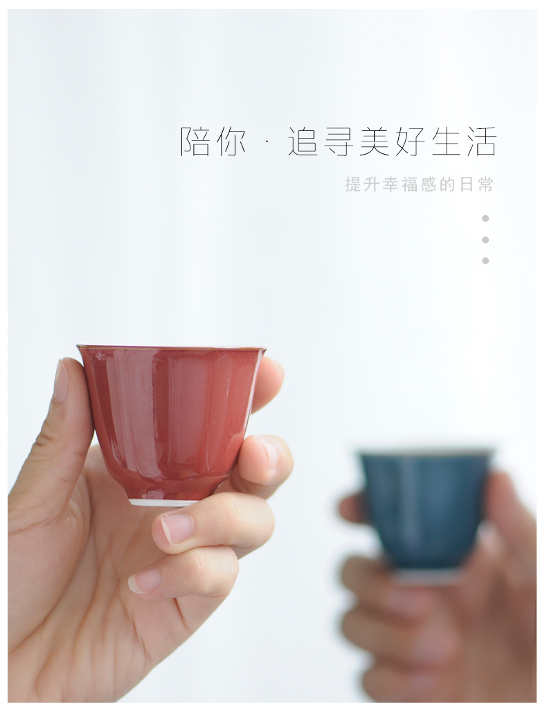 Ceramic cups kung fu masters cup sample tea cup small cups cups suit jingdezhen high temperature color glaze tea set