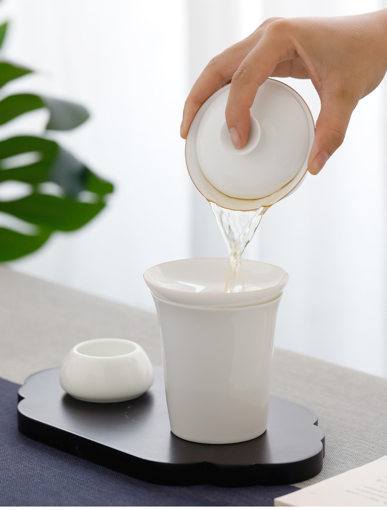 Jingdezhen pure manual) sweet white glazed porcelain kung fu tea tea filter ceramic tea accessories tea strainer