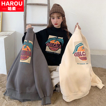 Gafu thickened necropolis womens autumn winter clothing 2022 new first medium-high school students Han version loose casual 100 lap blouses