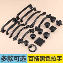 Modern minimalist new Nordic single-hole black handle matte black kitchen cabinet door handle wardrobe handle drawer handle