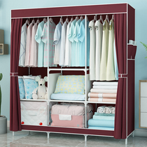 Simple wardrobe fabric rental house household assembly cloth wardrobe simple modern economy dormitory hanging wardrobe cloth wardrobe