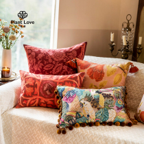 Plant Love Pomegranate Flower Hug Pillow Red Spring Summer Decoration Vinogue-leaning Pillow Living-room Sofa Backrest For Afternoon Nap Waist Pillowcase