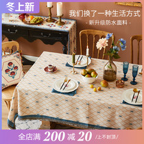 Planting love box moon foot waterproof linen tablecloth ins European dining table cloth tea table cover rectangular tablecloth tablecloth