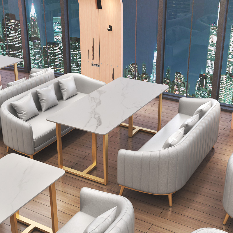 Nordic Net Red Western Food Cafe Milk Tea Dessert Shop Double Leisure Negotiation Bar Card Seat Sofa Table and Chair Combination